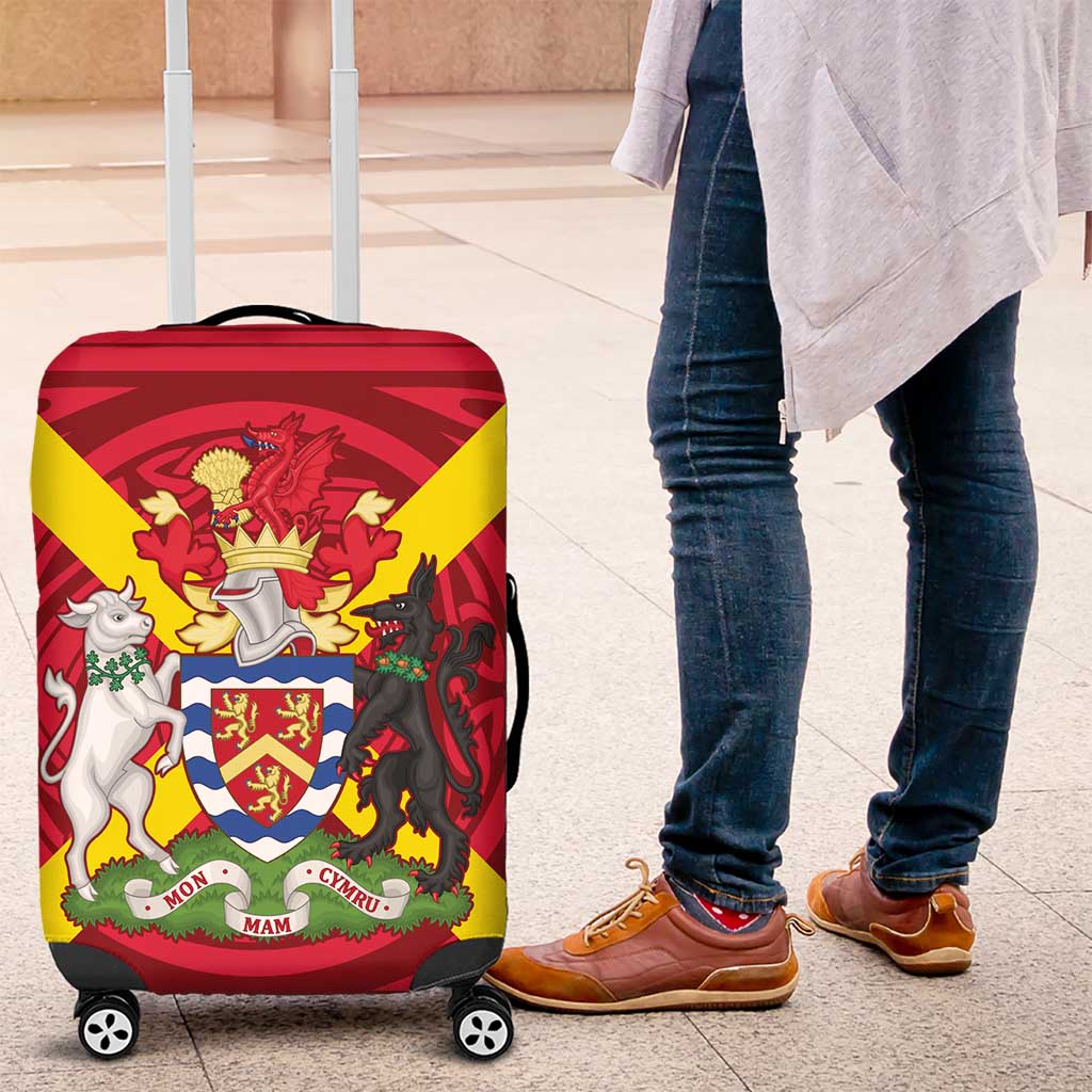 Personalized Anglesey Ynys Mon Luggage Cover Map and Emblem Celtic Style LT19