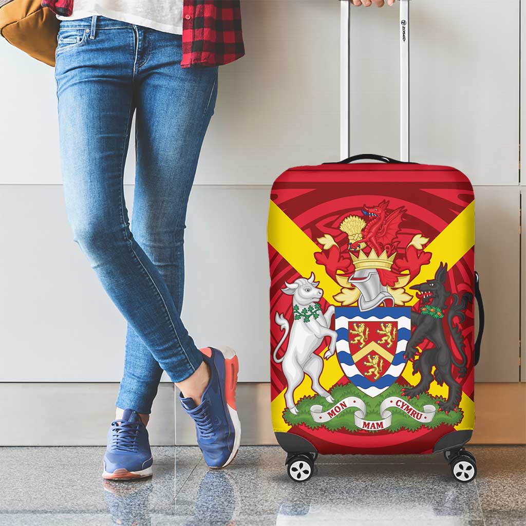 Personalized Anglesey Ynys Mon Luggage Cover Map and Emblem Celtic Style LT19