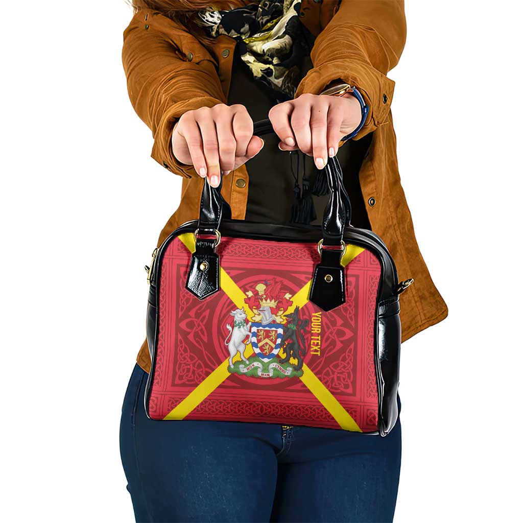 Personalized Anglesey Ynys Mon Shoulder Handbag Map and Emblem Celtic Style LT19