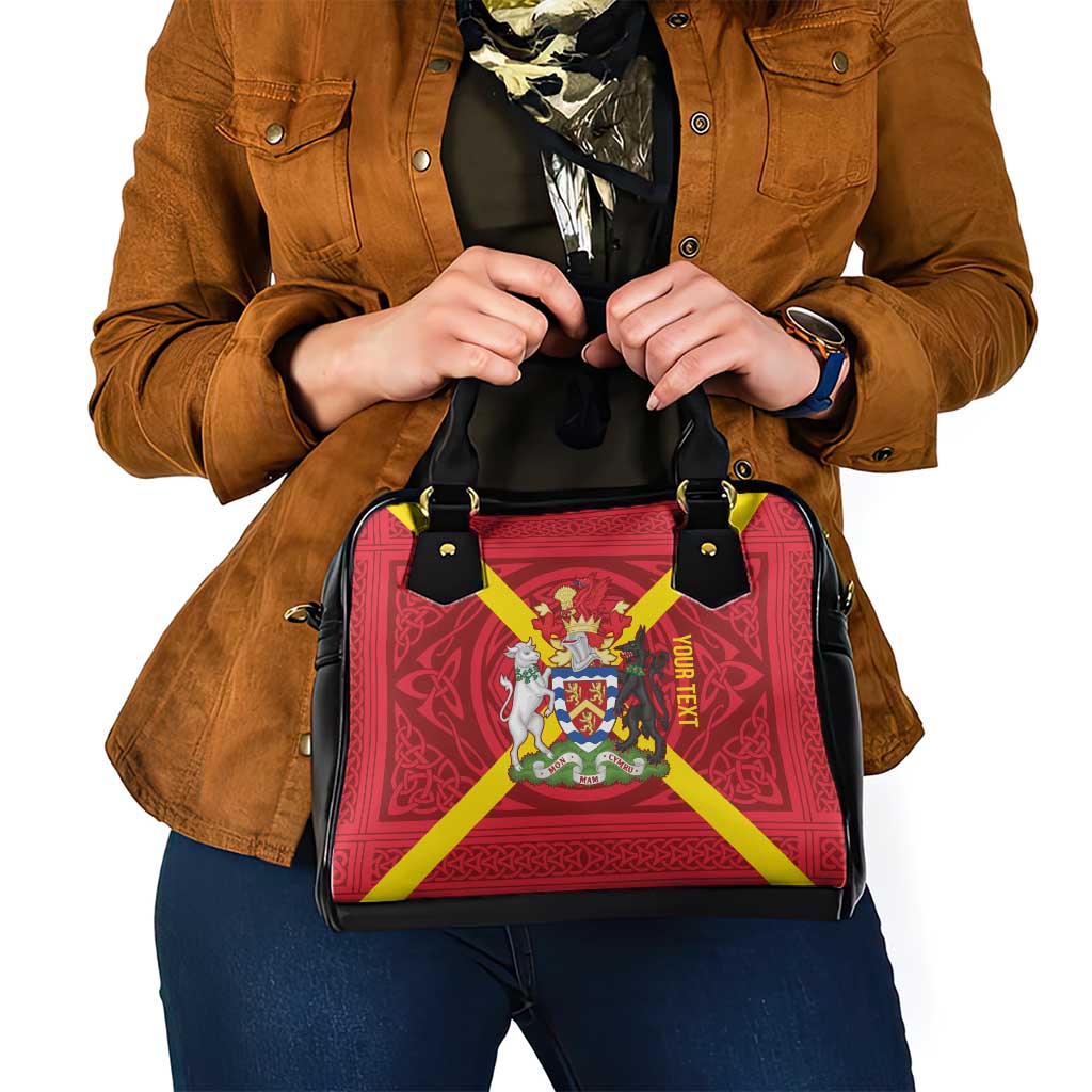 Personalized Anglesey Ynys Mon Shoulder Handbag Map and Emblem Celtic Style LT19