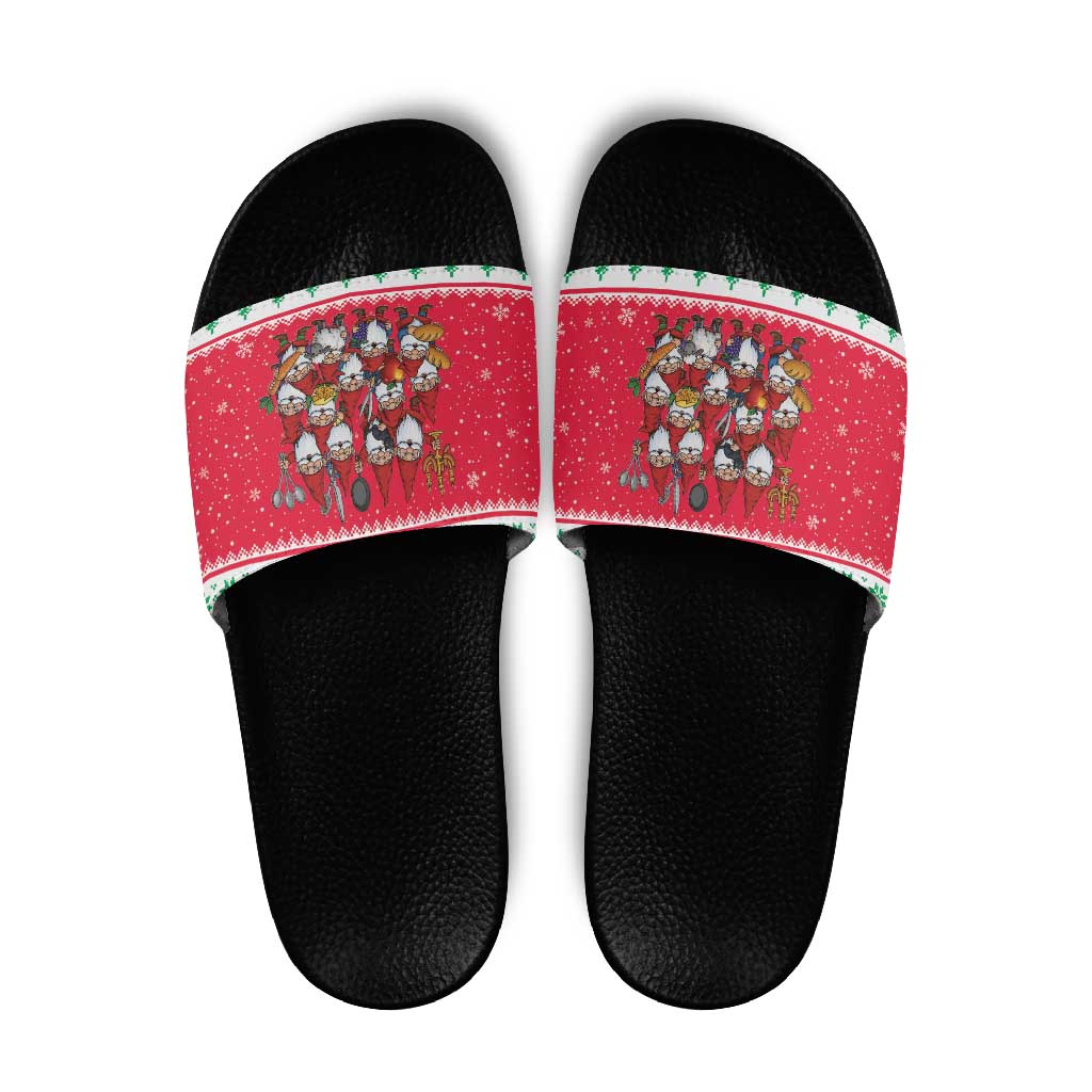 Iceland Christmas Slide Sandals Icelandic Yule Lads LT19