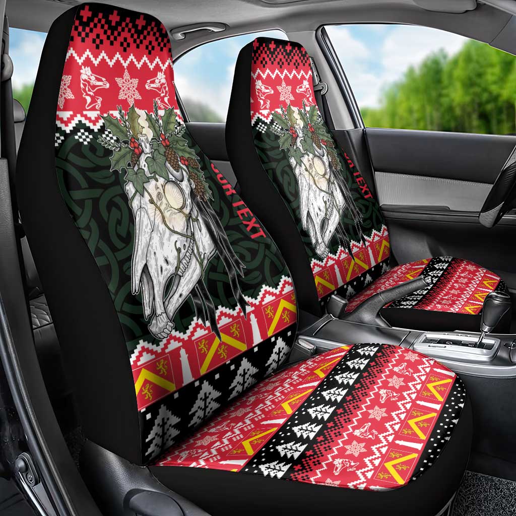 Personalized Anglesey Wales Christmas Car Seat Cover Mari Lwyd Celtic Knot Style LT19