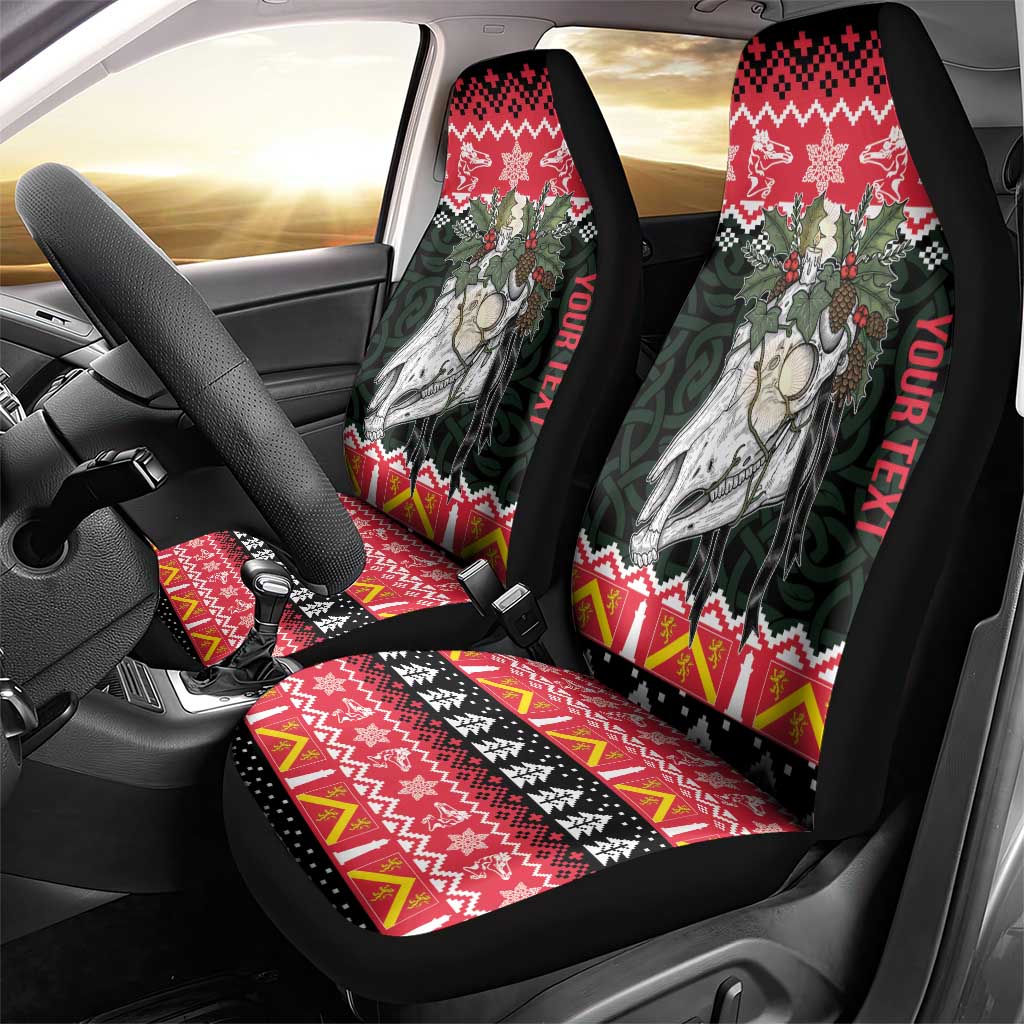 Personalized Anglesey Wales Christmas Car Seat Cover Mari Lwyd Celtic Knot Style LT19