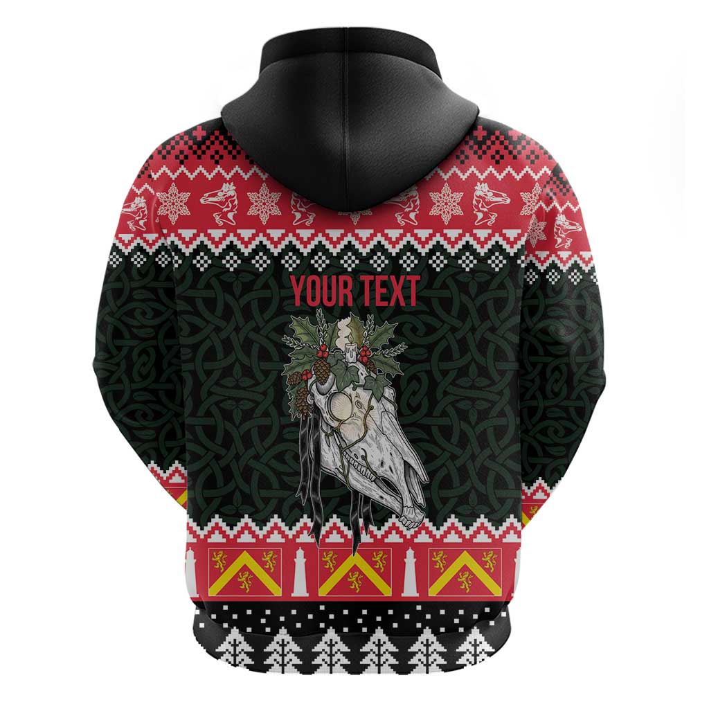 Personalized Anglesey Wales Christmas Hoodie Mari Lwyd Celtic Knot Style LT19