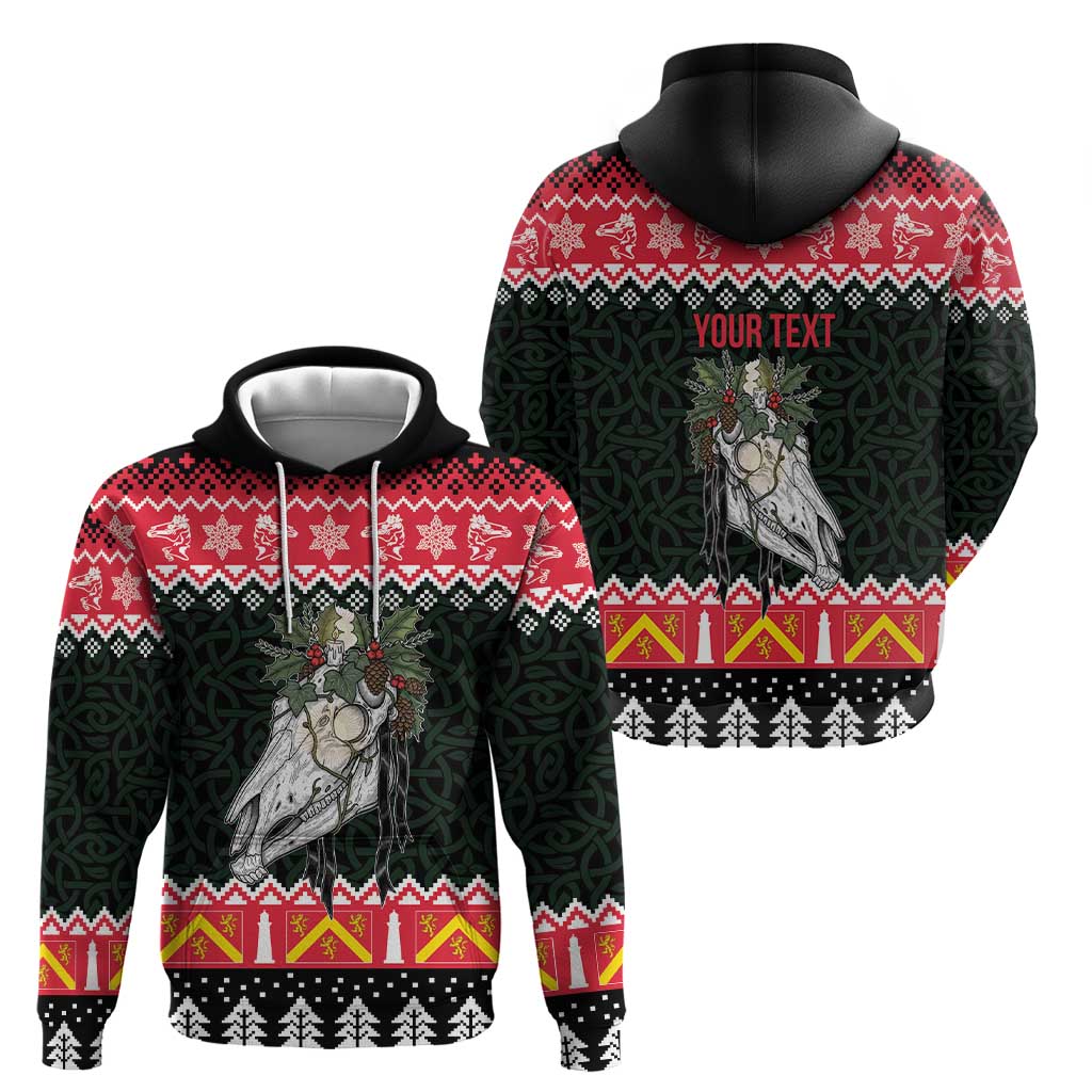 Personalized Anglesey Wales Christmas Hoodie Mari Lwyd Celtic Knot Style LT19