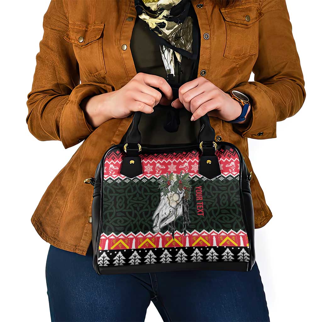 Personalized Anglesey Wales Christmas Shoulder Handbag Mari Lwyd Celtic Knot Style LT19