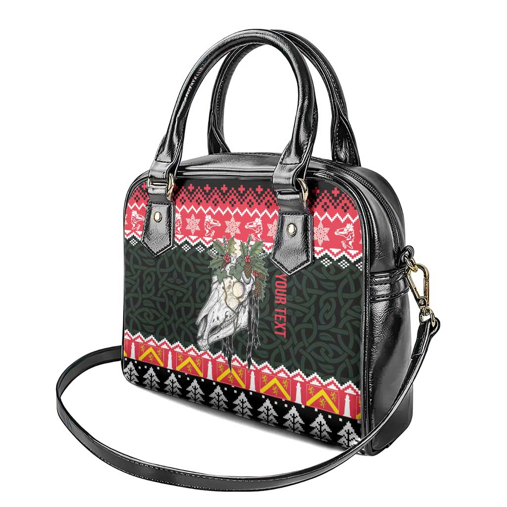 Personalized Anglesey Wales Christmas Shoulder Handbag Mari Lwyd Celtic Knot Style LT19