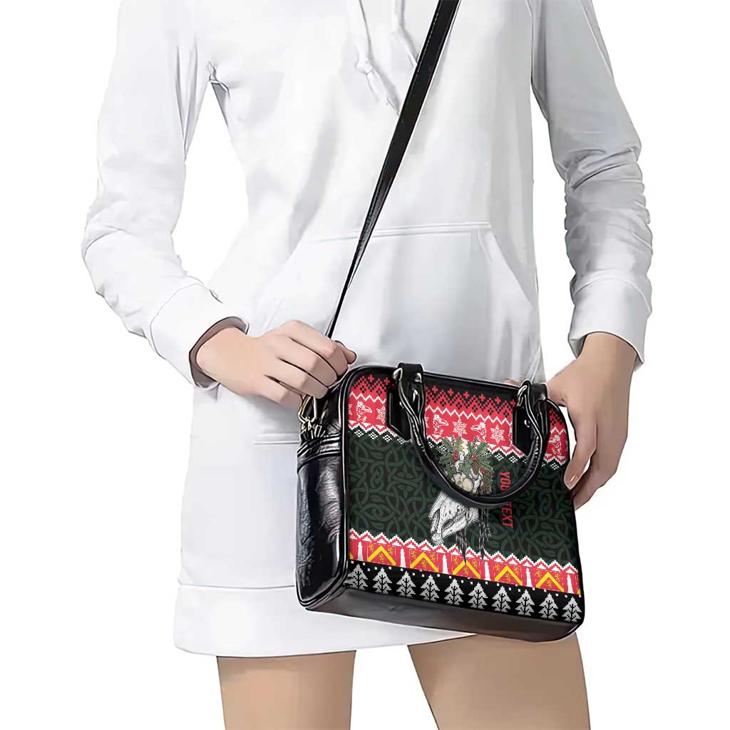 Personalized Anglesey Wales Christmas Shoulder Handbag Mari Lwyd Celtic Knot Style LT19