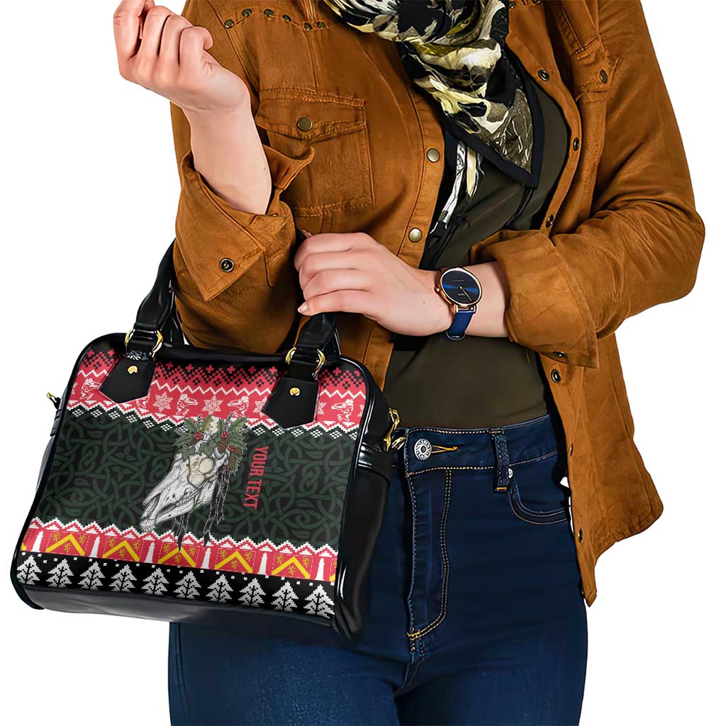 Personalized Anglesey Wales Christmas Shoulder Handbag Mari Lwyd Celtic Knot Style LT19
