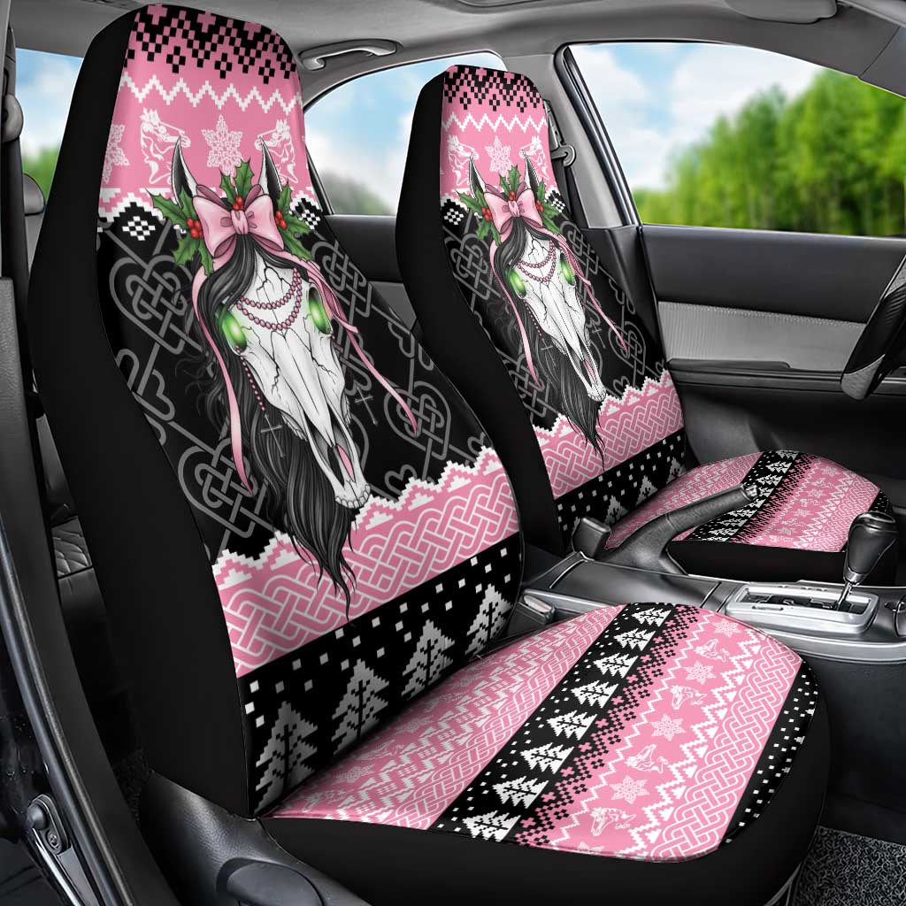 Anglesey Wales Christmas Car Seat Cover Pink Mari Lwyd Welsh Celtic Knot LT19