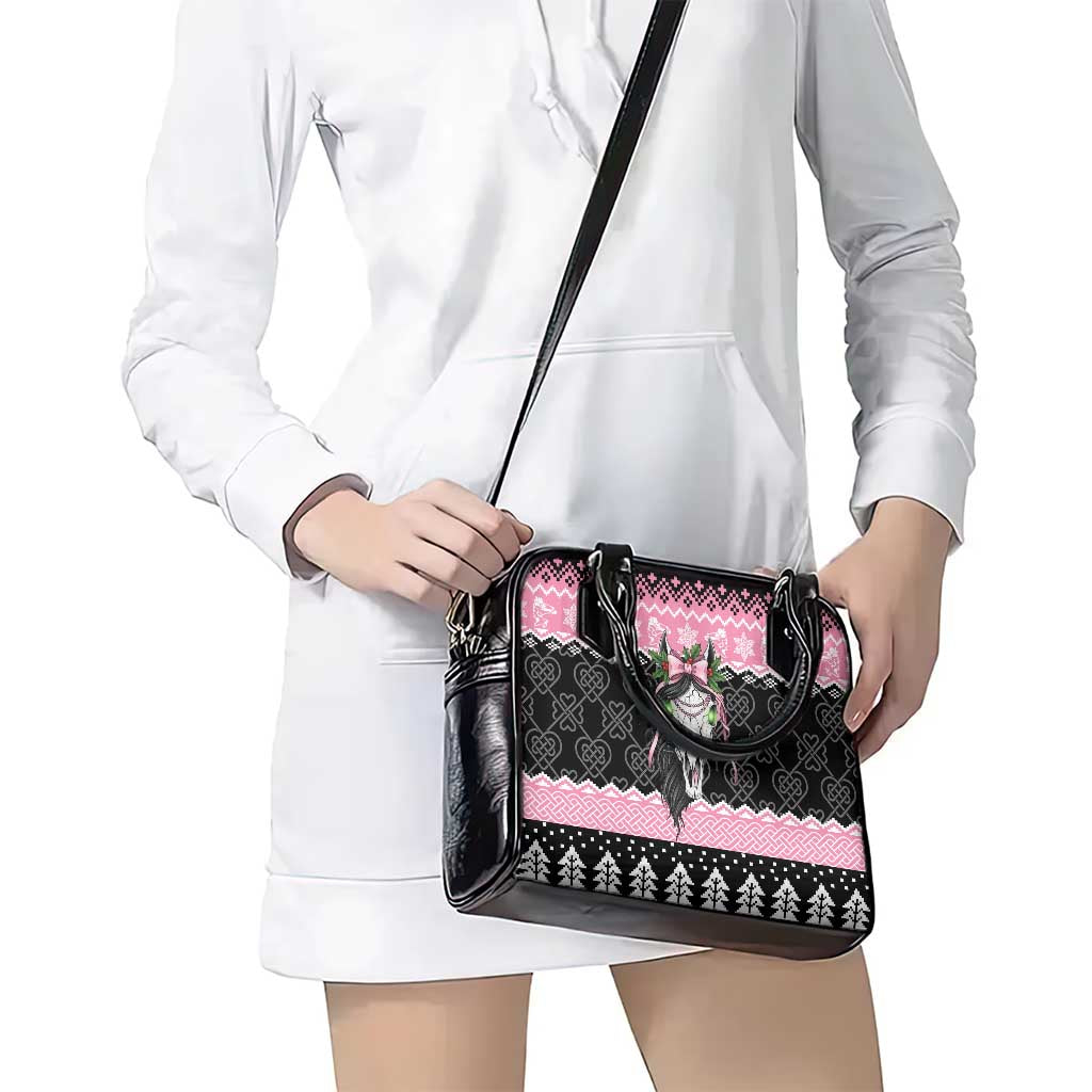 Anglesey Wales Christmas Shoulder Handbag Pink Mari Lwyd Welsh Celtic Knot LT19