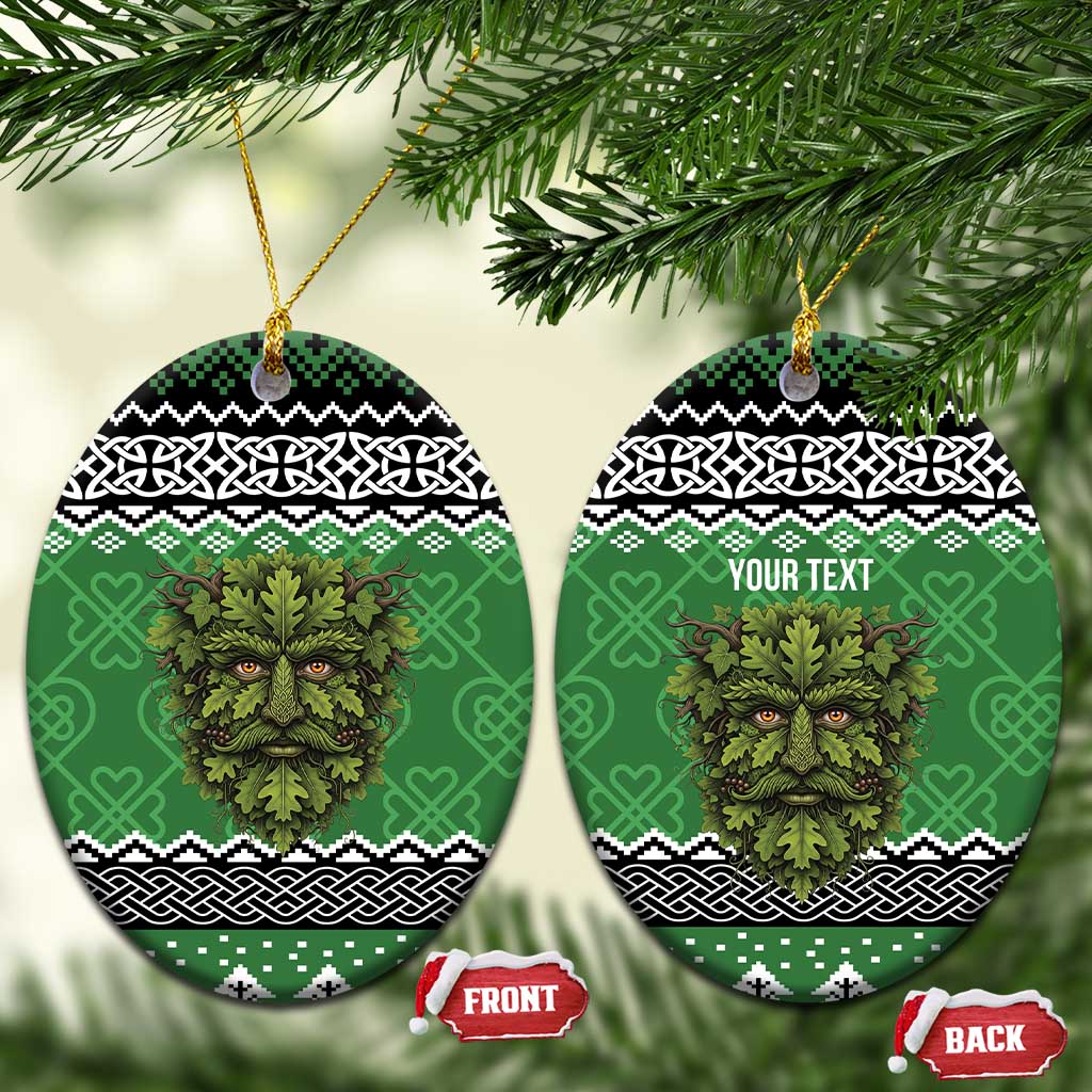 Personalized Anglesey Wales Christmas Ceramic Ornament Green Man Celtic Knot LT19