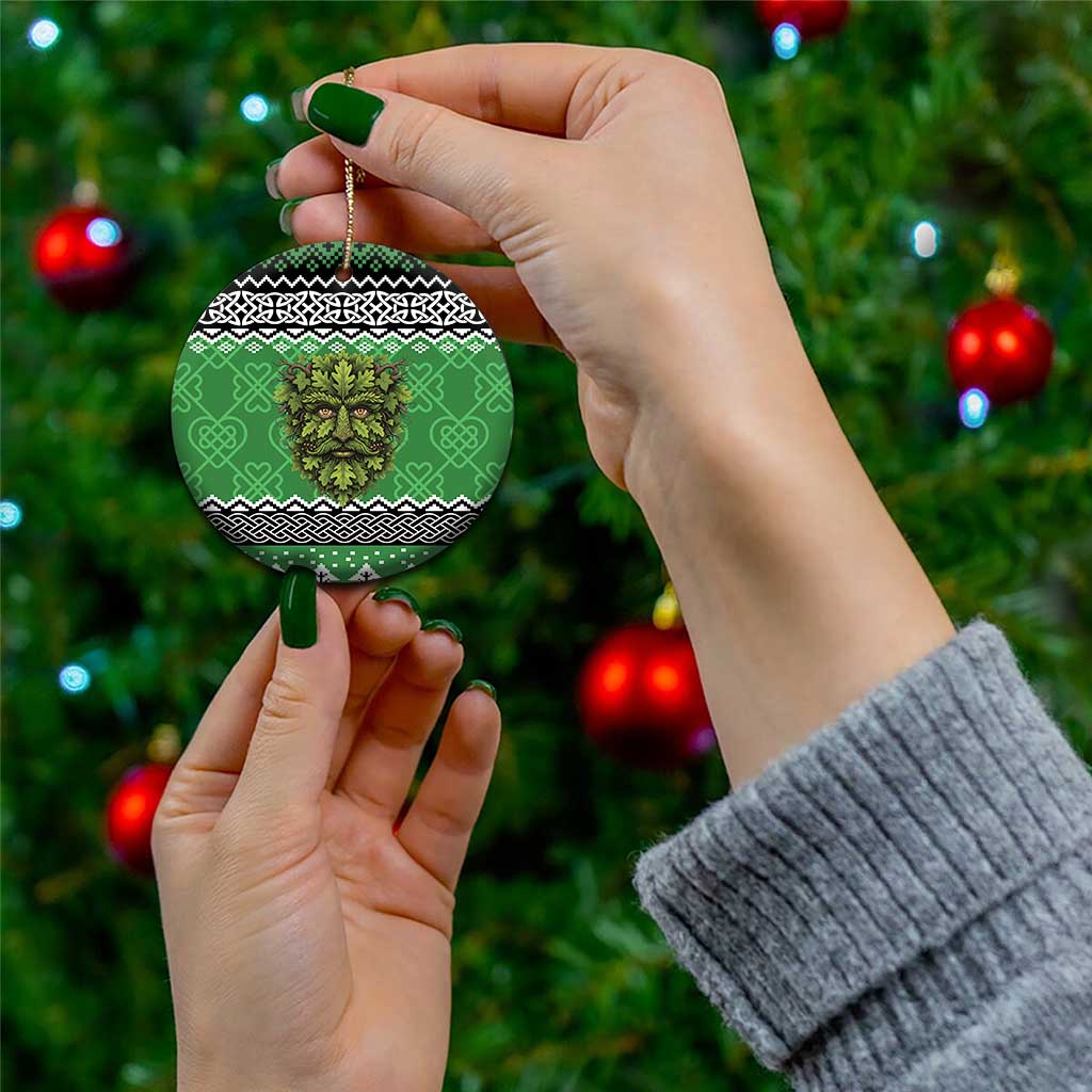 Personalized Anglesey Wales Christmas Ceramic Ornament Green Man Celtic Knot LT19