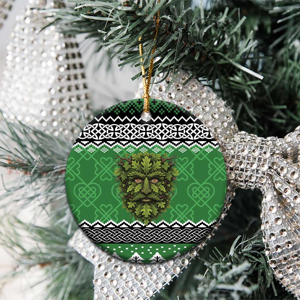 Personalized Anglesey Wales Christmas Ceramic Ornament Green Man Celtic Knot LT19