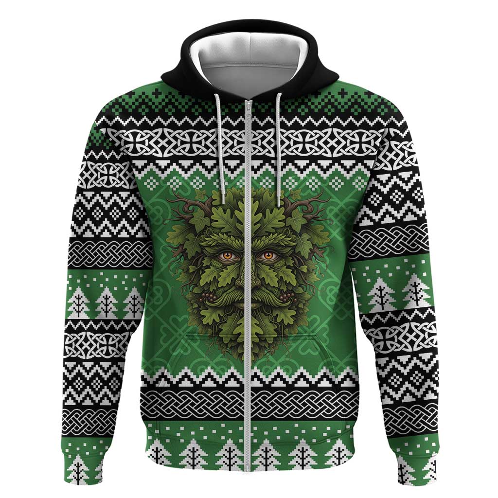 Personalized Anglesey Wales Christmas Hoodie Green Man Celtic Knot LT19