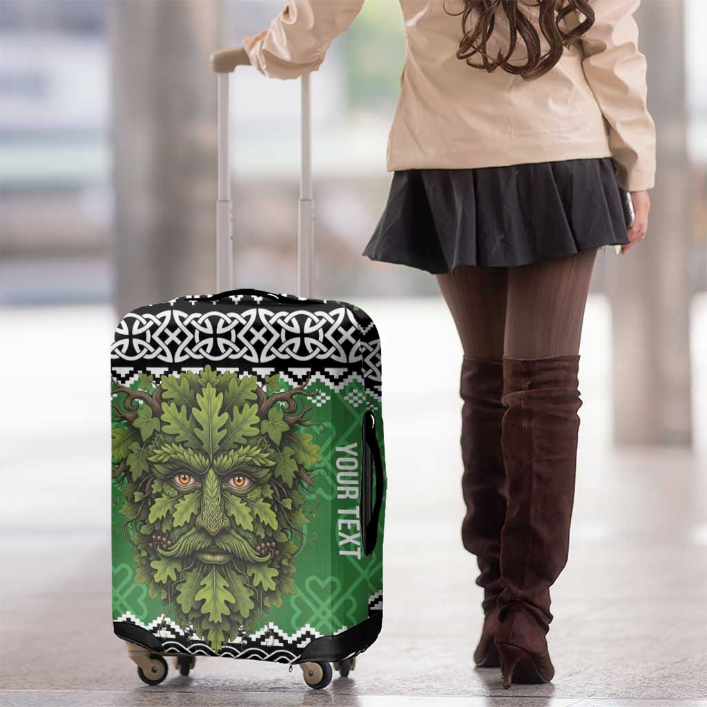 Personalized Anglesey Wales Christmas Luggage Cover Green Man Celtic Knot LT19