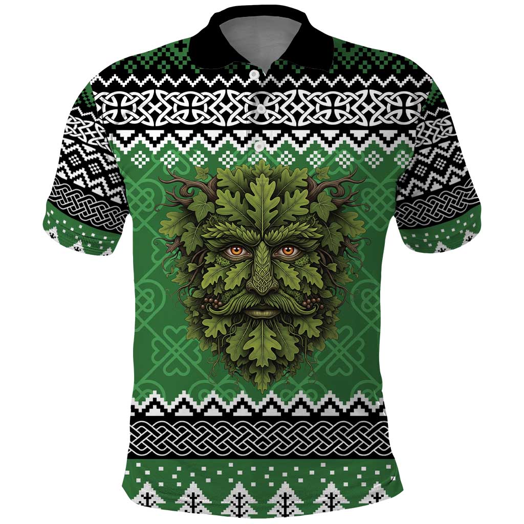 Personalized Anglesey Wales Christmas Polo Shirt Green Man Celtic Knot LT19