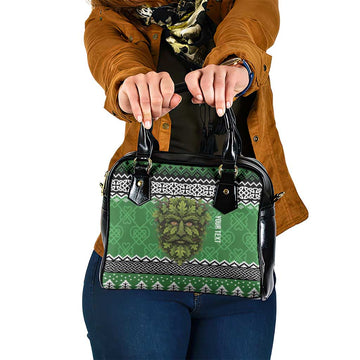 Personalized Anglesey Wales Christmas Shoulder Handbag Green Man Celtic Knot LT19