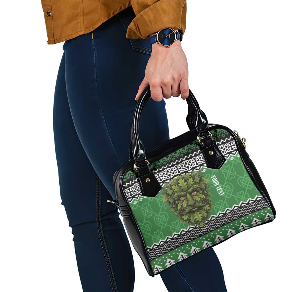 Personalized Anglesey Wales Christmas Shoulder Handbag Green Man Celtic Knot LT19