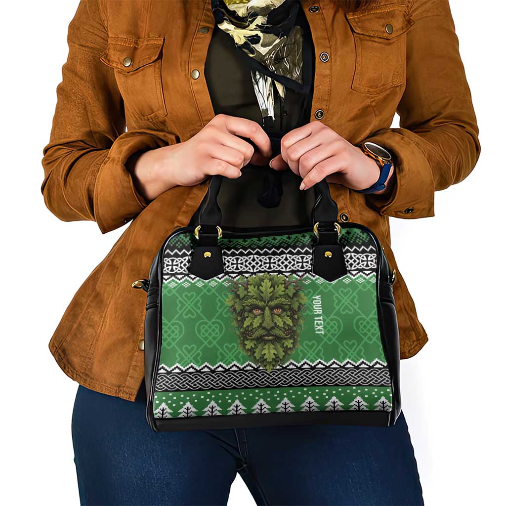 Personalized Anglesey Wales Christmas Shoulder Handbag Green Man Celtic Knot LT19