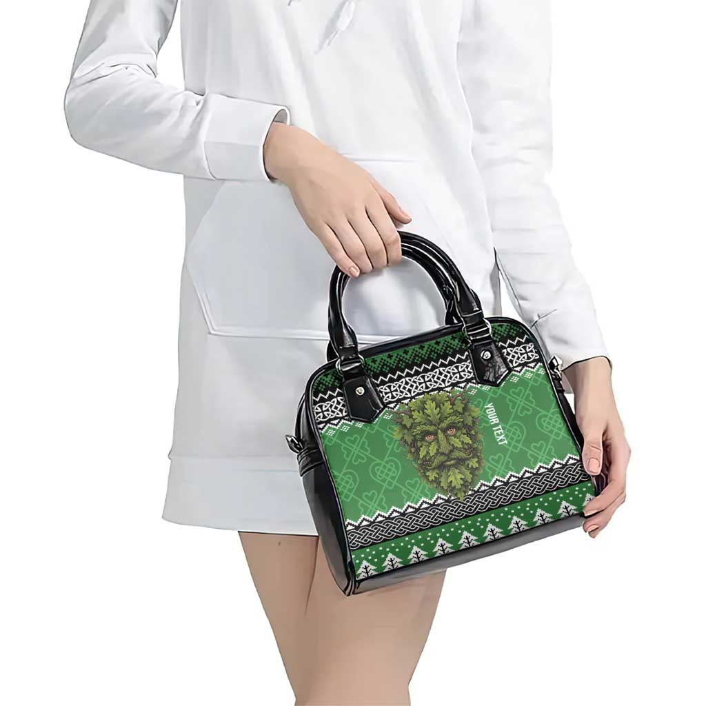 Personalized Anglesey Wales Christmas Shoulder Handbag Green Man Celtic Knot LT19