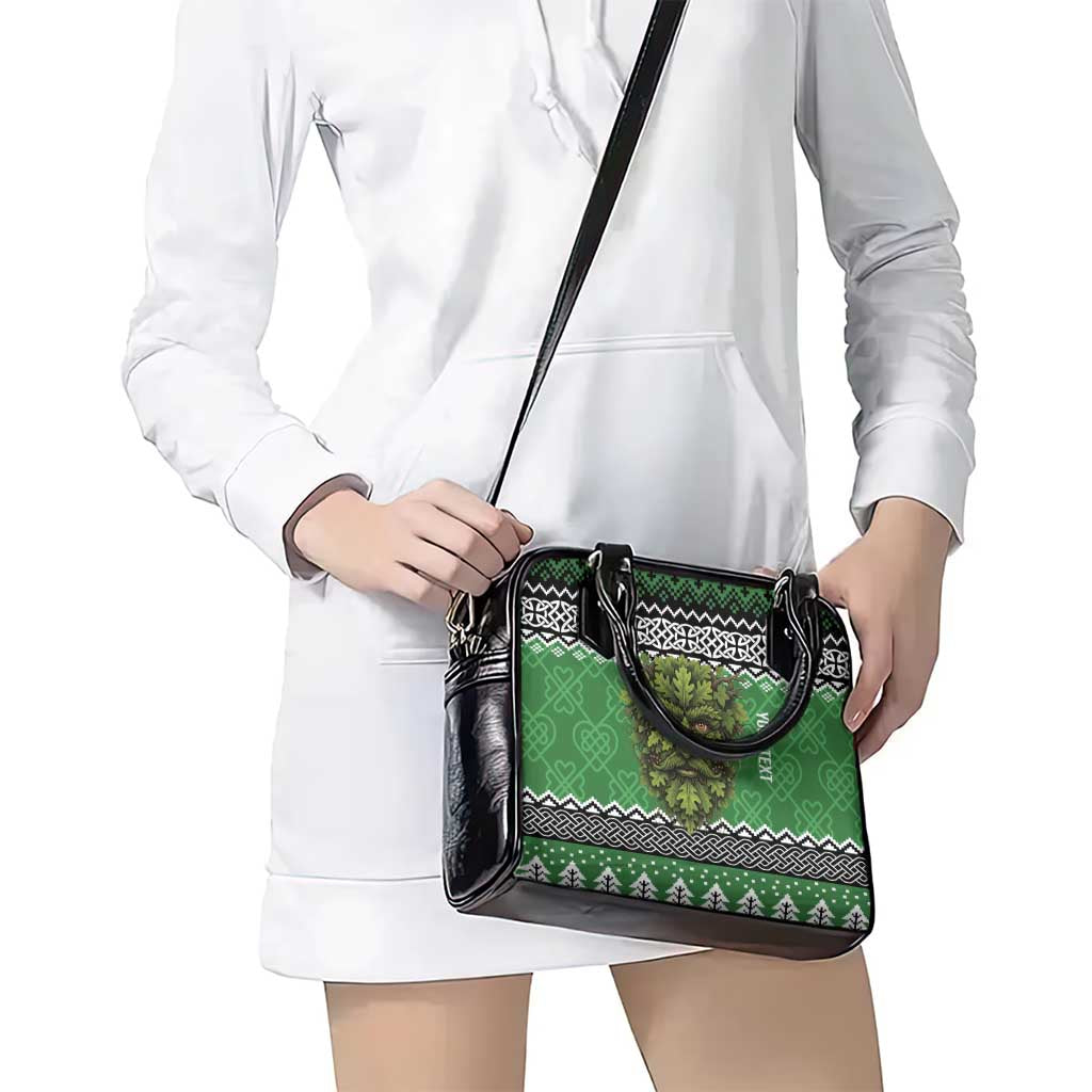 Personalized Anglesey Wales Christmas Shoulder Handbag Green Man Celtic Knot LT19