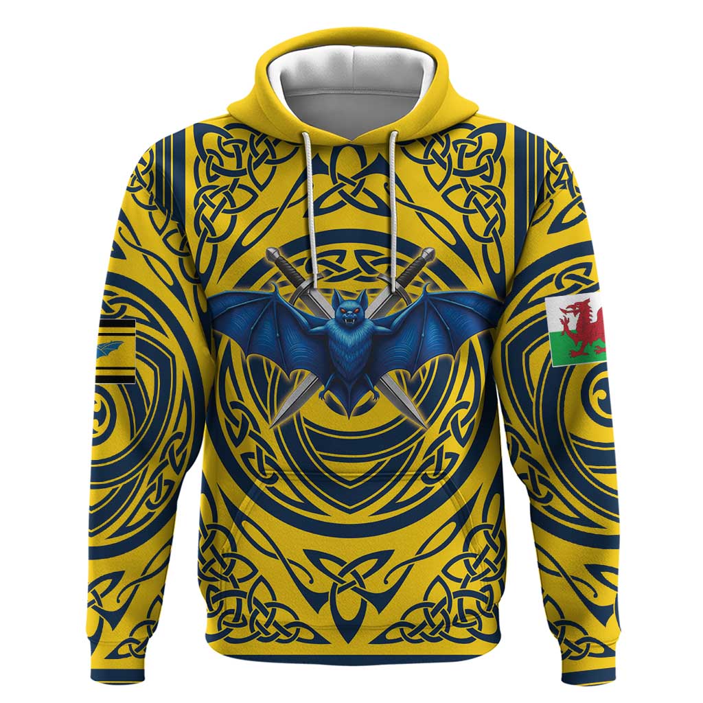 Personalized Brecknockshire Wales Hoodie Welsh Celtic Bat And Swords Design LT19