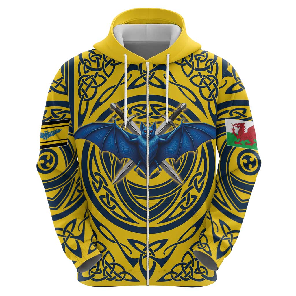 Personalized Brecknockshire Wales Hoodie Welsh Celtic Bat And Swords Design LT19