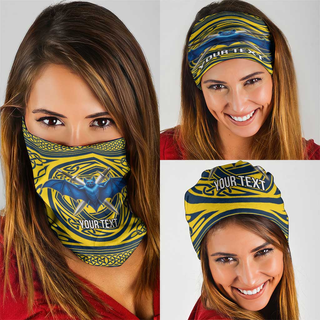Personalized Brecknockshire Wales Neck Gaiter Welsh Celtic Bat And Swords Design LT19