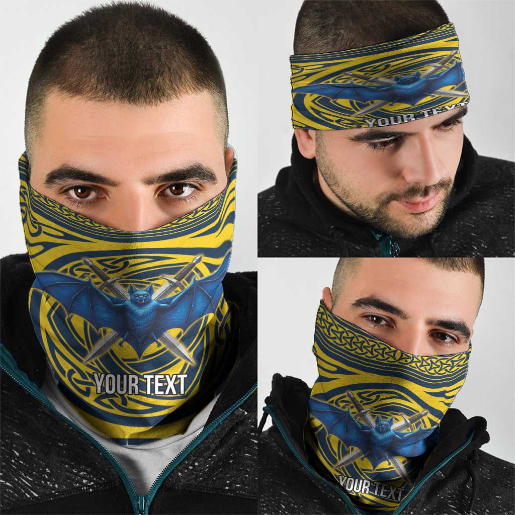 Personalized Brecknockshire Wales Neck Gaiter Welsh Celtic Bat And Swords Design LT19
