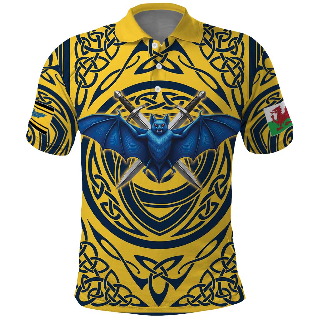 Personalized Brecknockshire Wales Polo Shirt Welsh Celtic Bat And Swords Design LT19