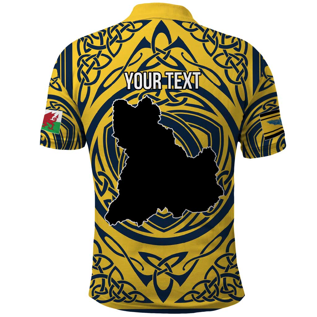 Personalized Brecknockshire Wales Polo Shirt Welsh Celtic Bat And Swords Design LT19
