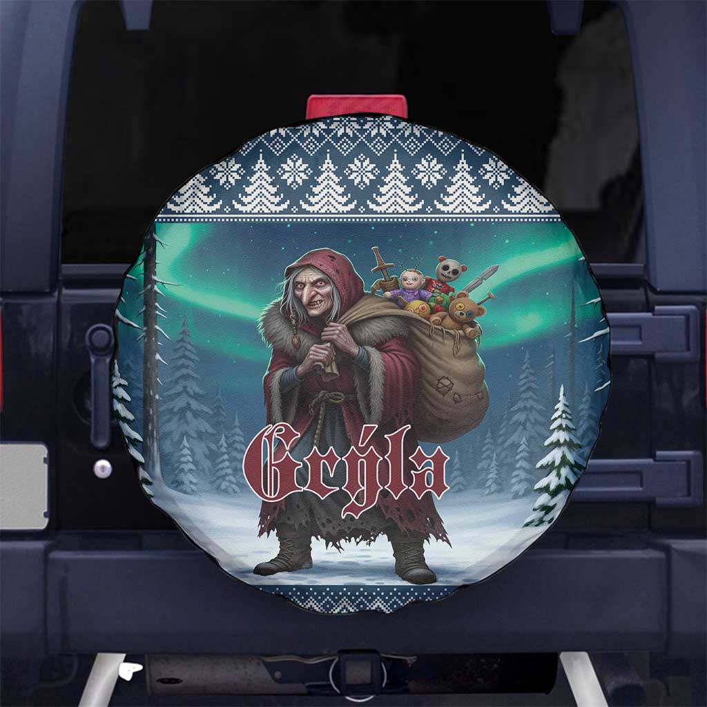 Iceland Christmas Spare Tire Cover Icelandic Gryla Evil Mother of Yule Lads LT19