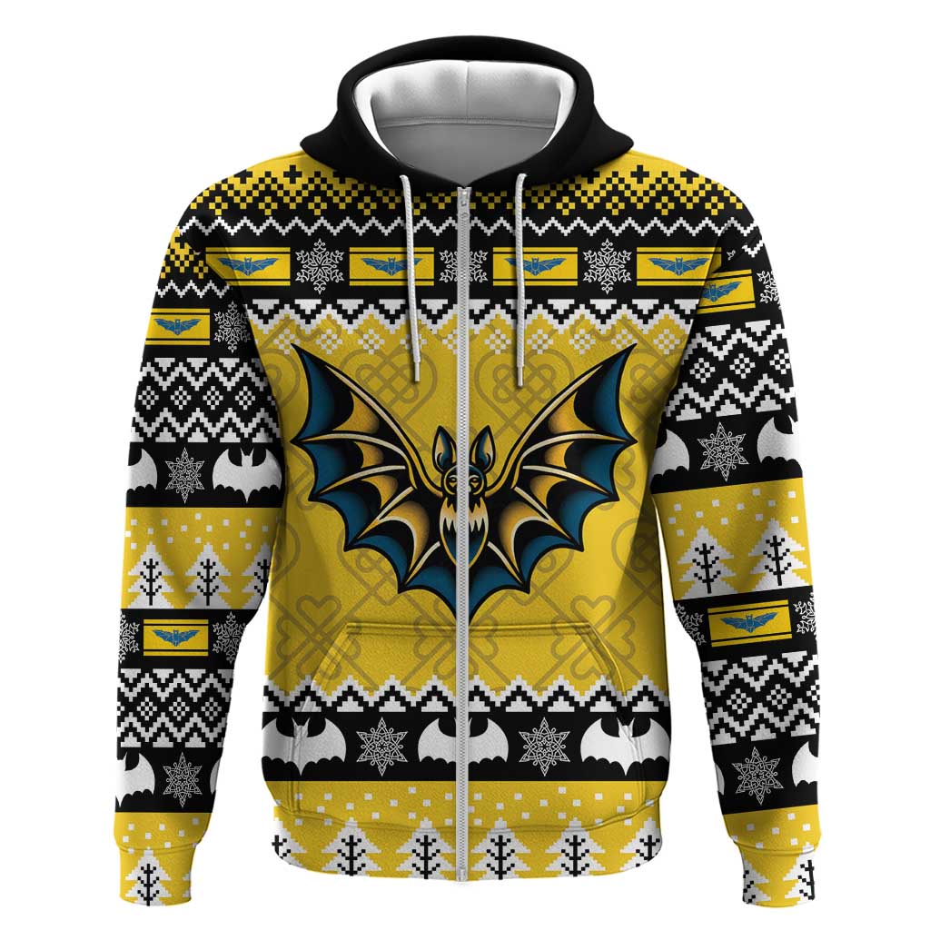 Personalized Brecknockshire Wales Christmas Hoodie Welsh Celtic Bat Design LT19