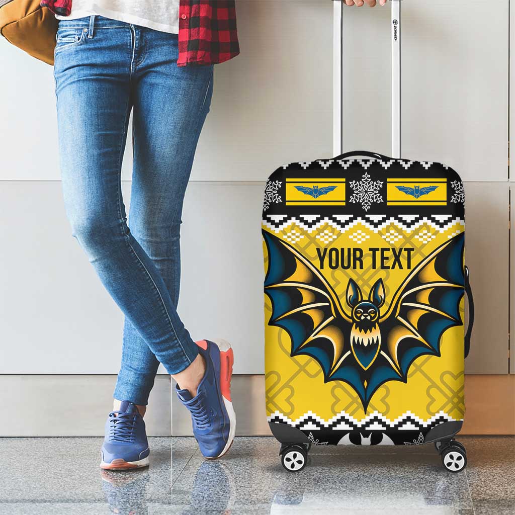 Personalized Brecknockshire Wales Christmas Luggage Cover Welsh Celtic Bat Design LT19