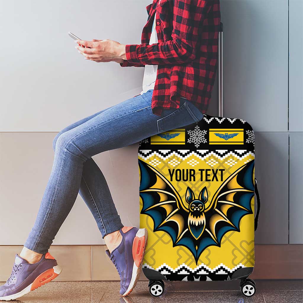 Personalized Brecknockshire Wales Christmas Luggage Cover Welsh Celtic Bat Design LT19
