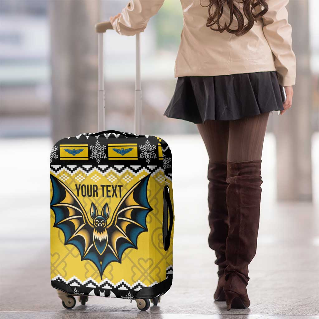 Personalized Brecknockshire Wales Christmas Luggage Cover Welsh Celtic Bat Design LT19