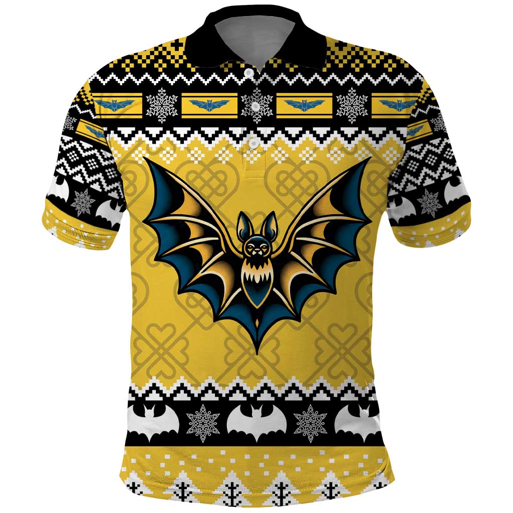 Personalized Brecknockshire Wales Christmas Polo Shirt Welsh Celtic Bat Design LT19