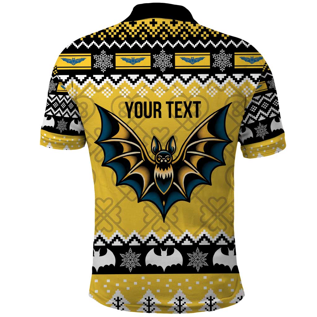 Personalized Brecknockshire Wales Christmas Polo Shirt Welsh Celtic Bat Design LT19