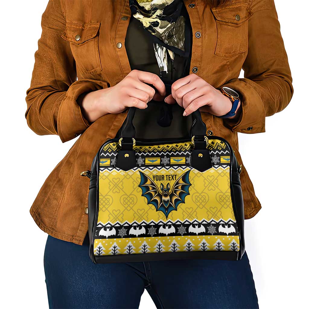Personalized Brecknockshire Wales Christmas Shoulder Handbag Welsh Celtic Bat Design LT19