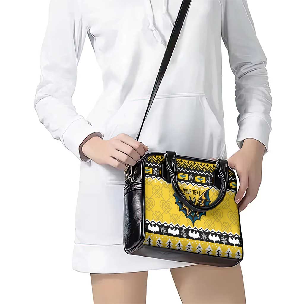 Personalized Brecknockshire Wales Christmas Shoulder Handbag Welsh Celtic Bat Design LT19