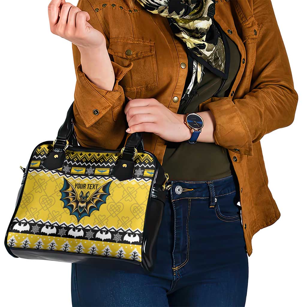 Personalized Brecknockshire Wales Christmas Shoulder Handbag Welsh Celtic Bat Design LT19