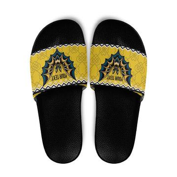 Personalized Brecknockshire Wales Christmas Slide Sandals Welsh Celtic Bat Design LT19