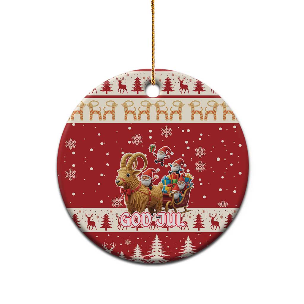 Sweden Christmas Ceramic Ornament God Jul Nordic Julbock LT19