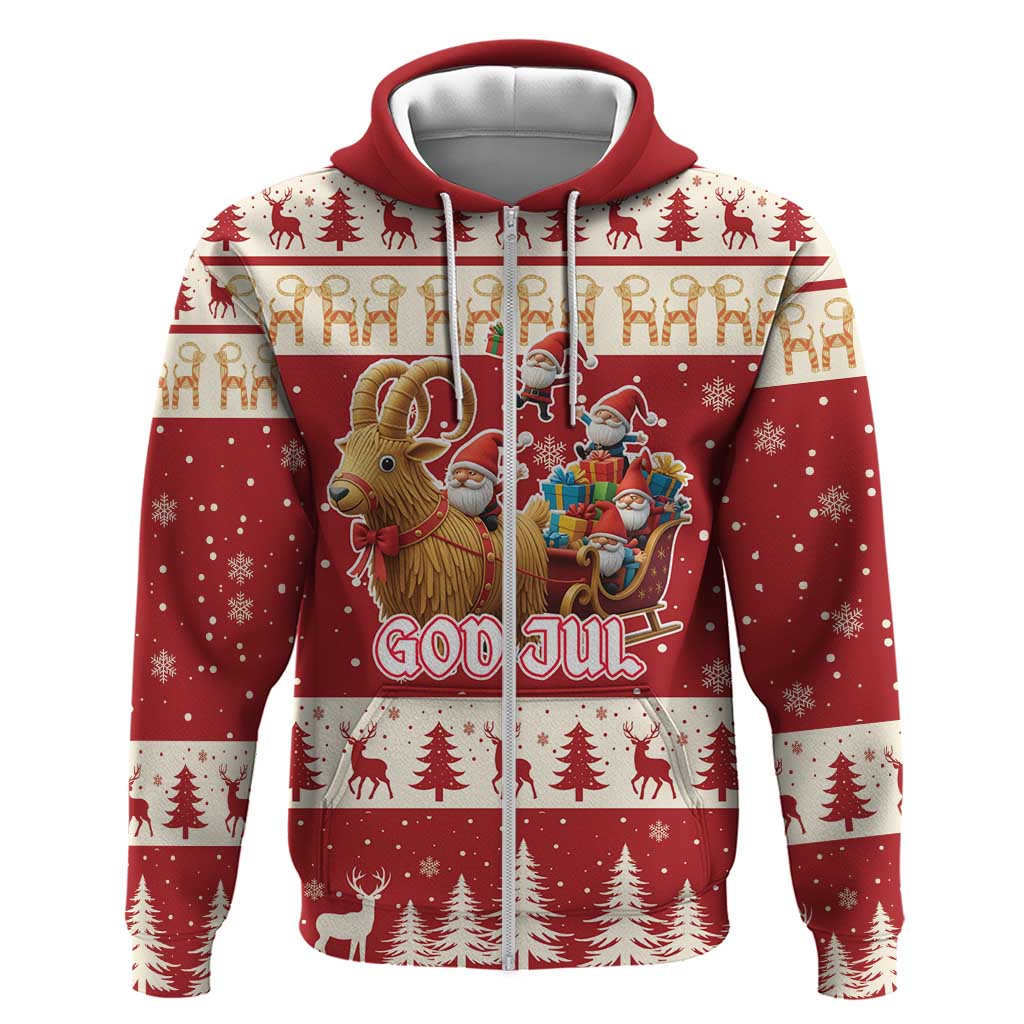 Sweden Christmas Hoodie God Jul Nordic Julbock LT19