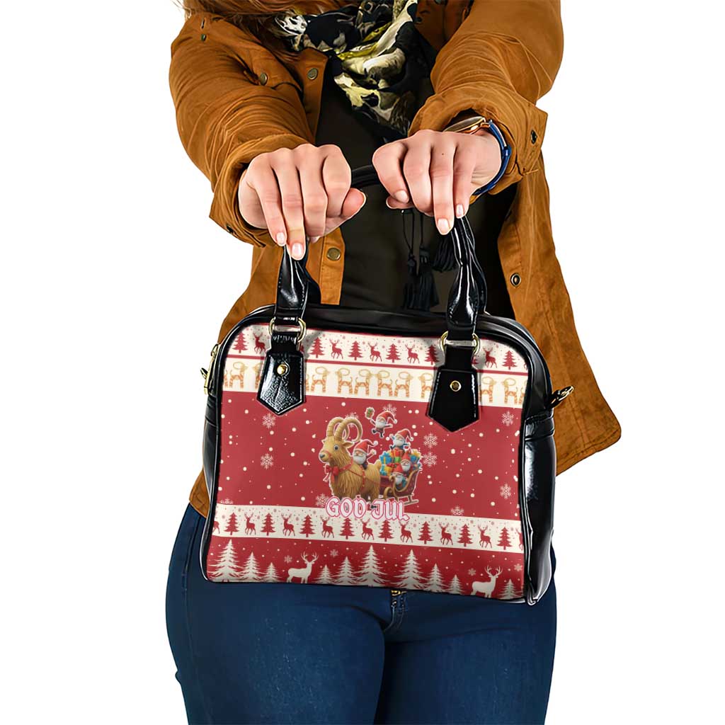 Sweden Christmas Shoulder Handbag God Jul Nordic Julbock LT19