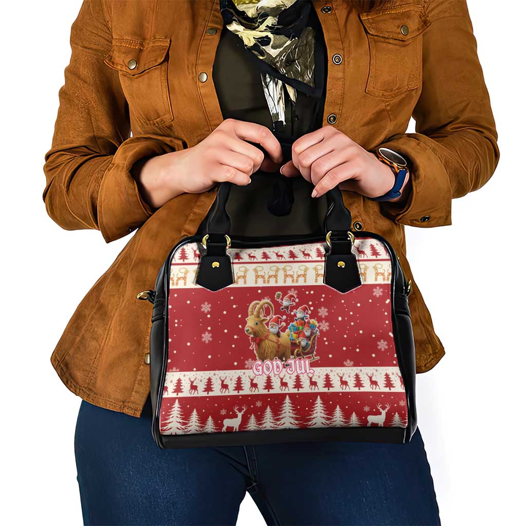 Sweden Christmas Shoulder Handbag God Jul Nordic Julbock LT19