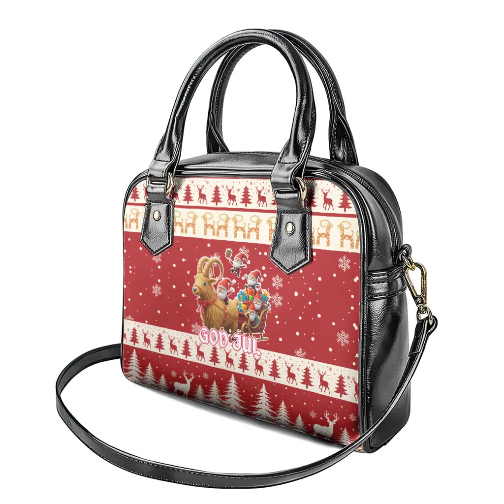 Sweden Christmas Shoulder Handbag God Jul Nordic Julbock LT19