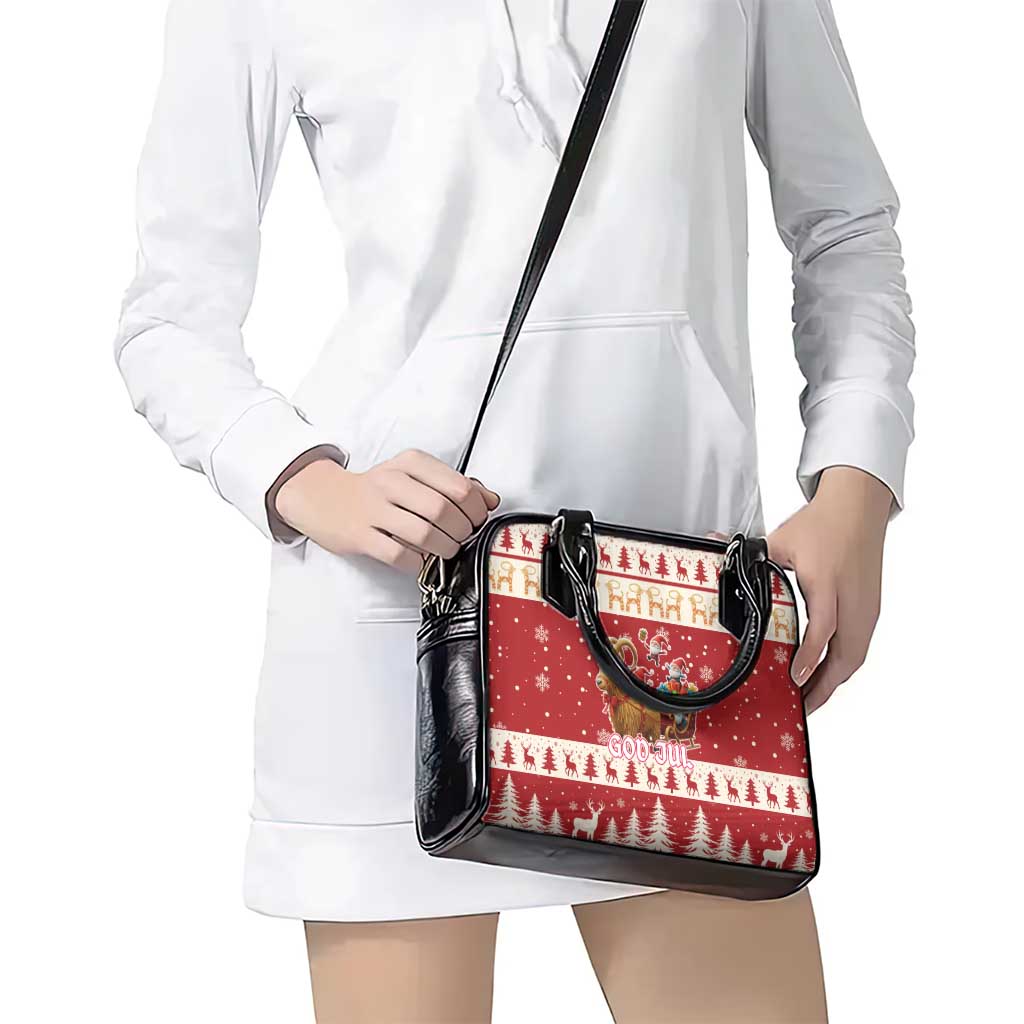 Sweden Christmas Shoulder Handbag God Jul Nordic Julbock LT19