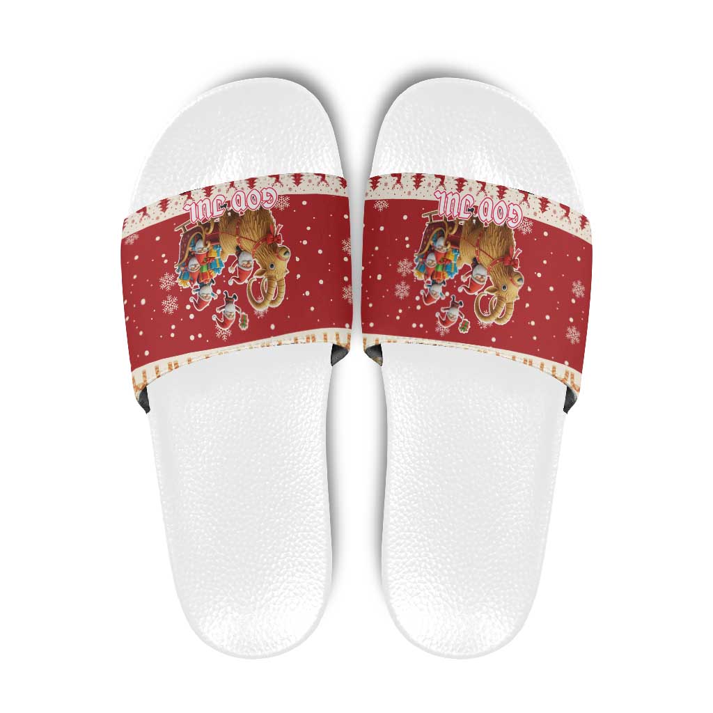 Sweden Christmas Slide Sandals God Jul Nordic Julbock LT19